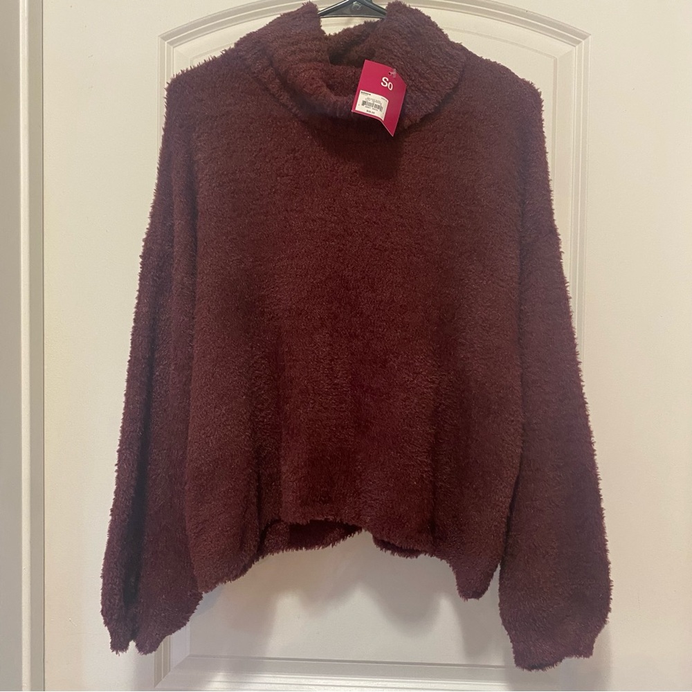 Kohl's Plush Maroon Turtleneck Sweater